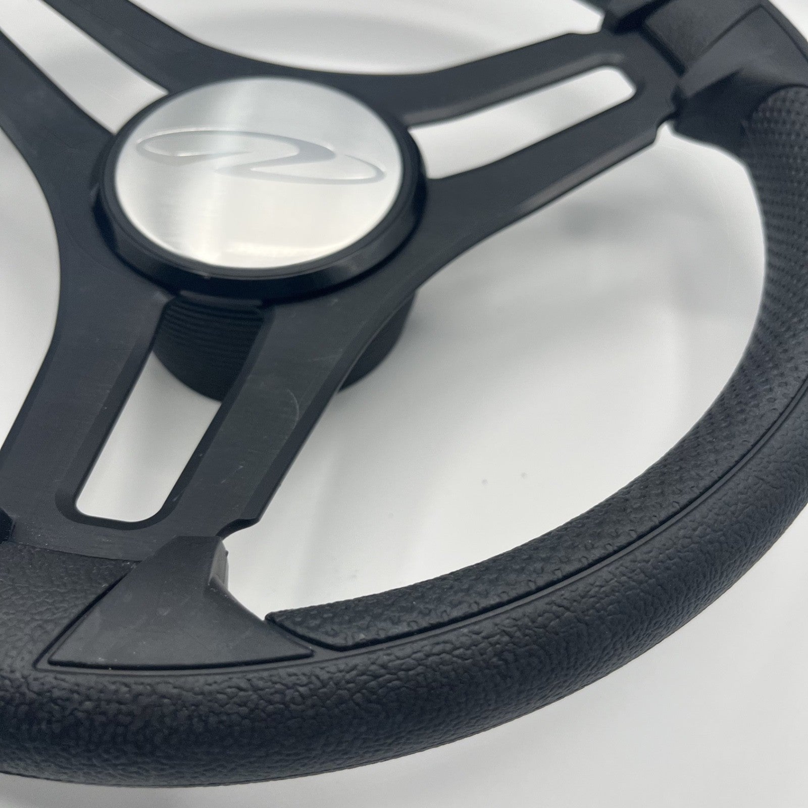 Gussi Italia Marine Steering Wheel Black Brush Metal Spokes |Regal