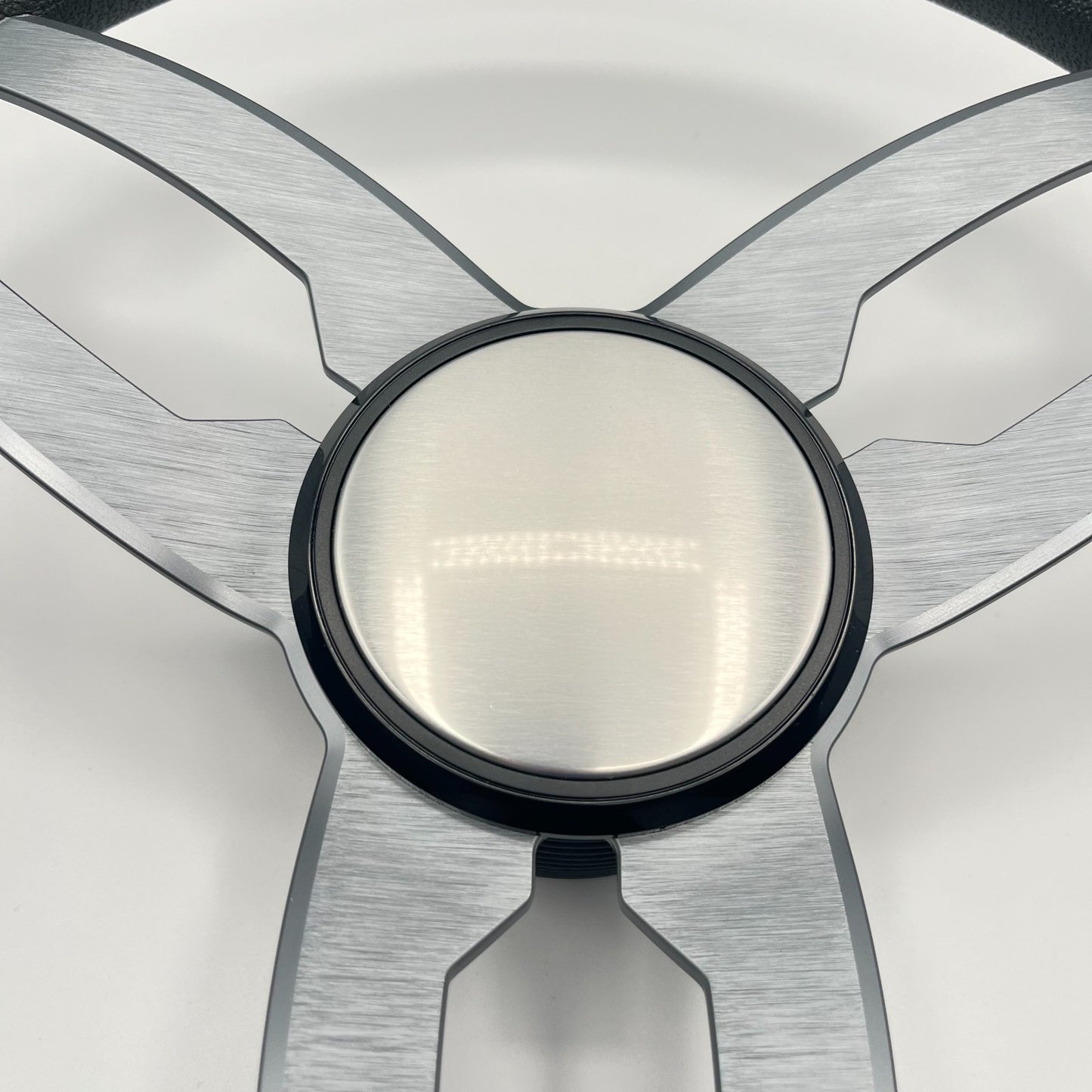 Cabrio Boat Steering Wheel Gray Brushed Alum Spoke | Plain