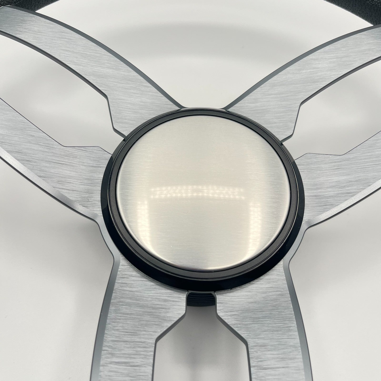 Cabrio Boat Steering Wheel Gray Brushed Alum Spoke | Plain