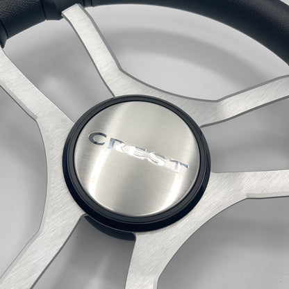 Malera Boat Steering Wheel Brushed Aluminum Spokes | Crest Boats