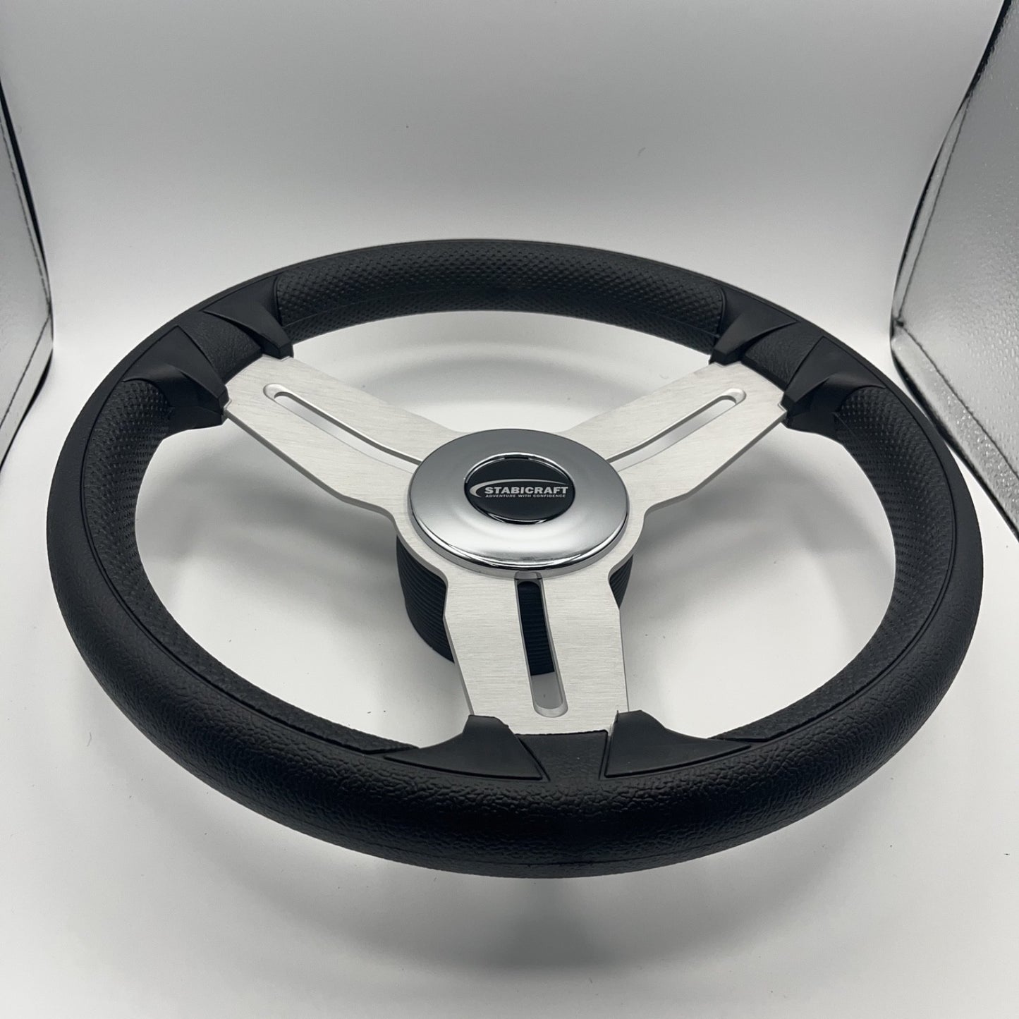 Model 15A Marine Steering Wheel Brushed Alum Spokes | Stabicraft Cap