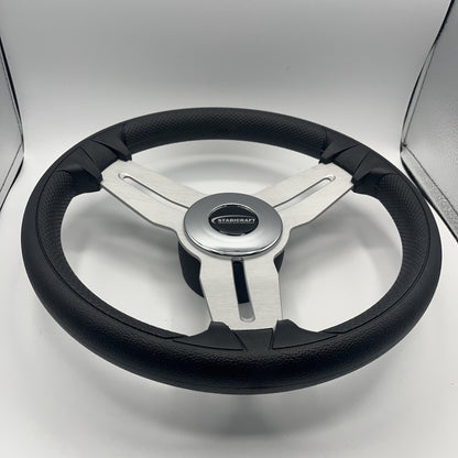 Model 15A Marine Steering Wheel Brushed Alum Spokes | Stabicraft Cap