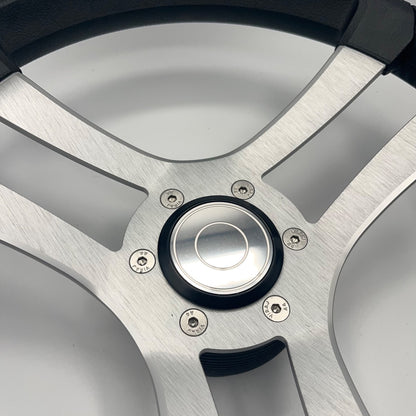 Benaco Boat Steering Wheel Brushed Aluminum Spokes | Target Snap-in