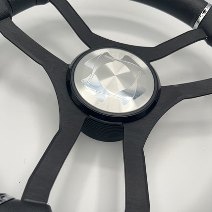Malera Boat Steering Wheel Black Aluminum Spokes | Stingray