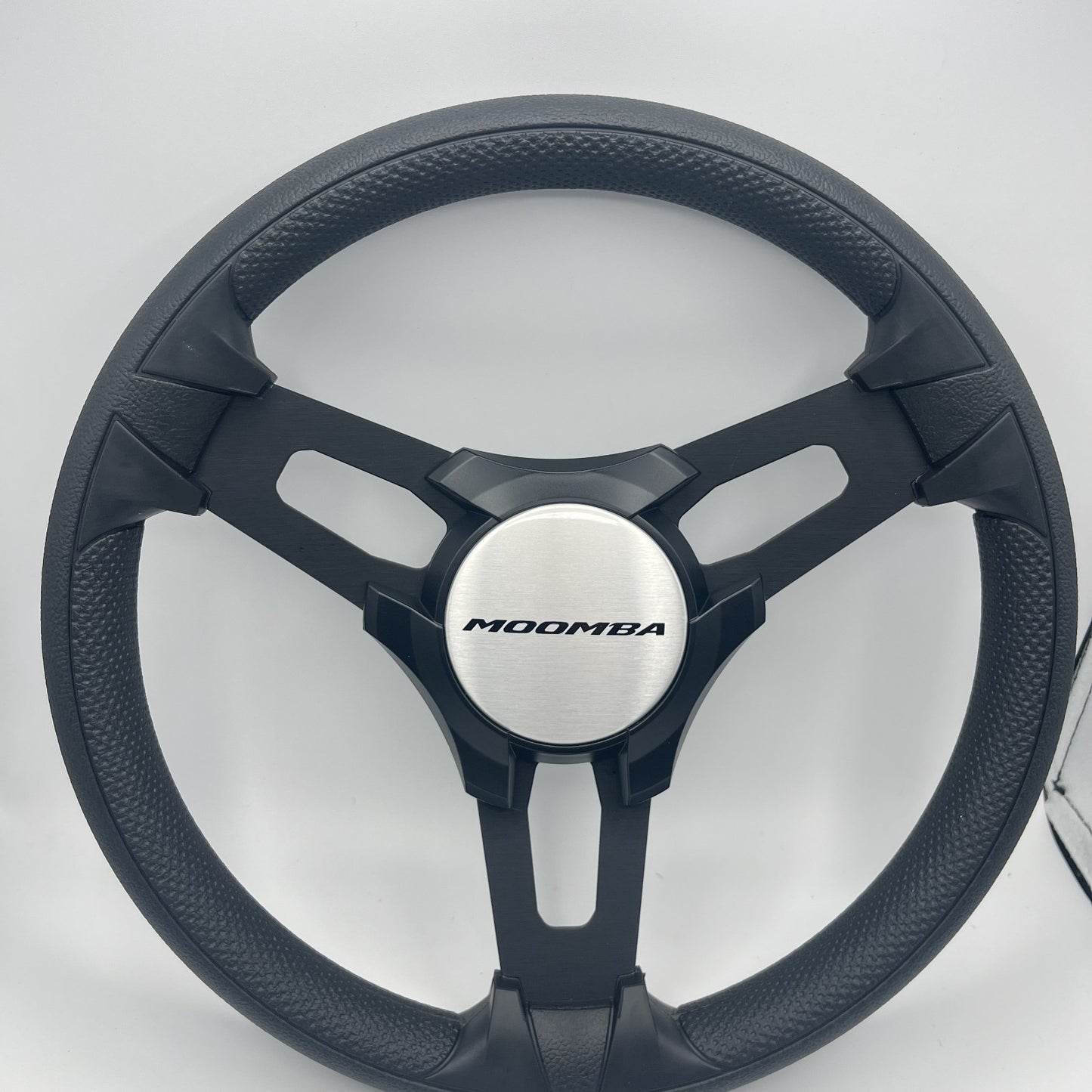 Gussi Italia Boat Model 15 Steering Wheel Black Brushed Alum Spokes |Blk Moomba
