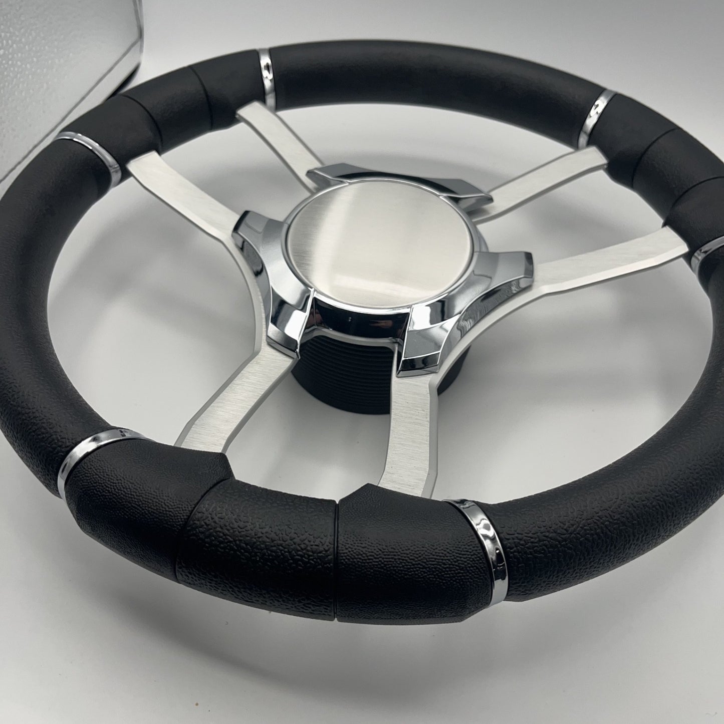 Malera Boat Steering Wheel Brushed Alum Spoke | Plain