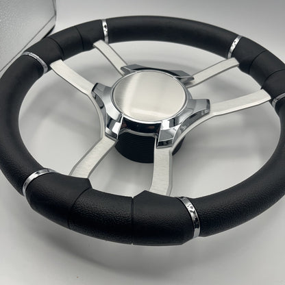 Malera Boat Steering Wheel Brushed Alum Spoke | Plain
