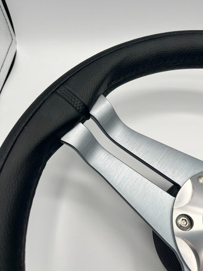 W208 Steering Wheel Gray Brushed Alum Spoke | SouthWind Deck Boats