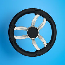 Garda Boat Steering Wheel Brushed Dual Spoke Alum | Plain Center Cap