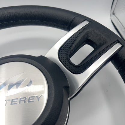 Gussi Italia Black Model 702 Steering Wheel | Monterey Boats Logo