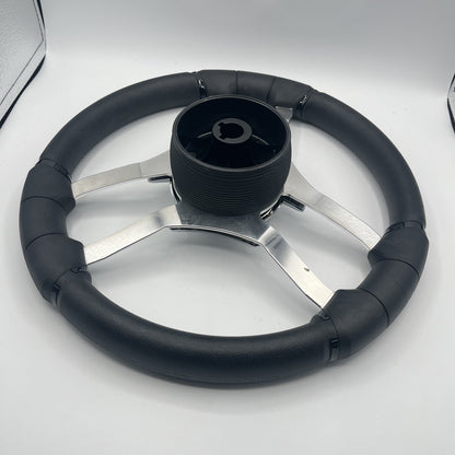 Malera Boat Steering Wheel Chrome Spokes | Snap-in Stainless Bennington