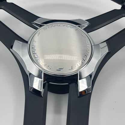 Gussi Italia Marine Steering Wheel Black Brush Metal Spokes | Starcraft