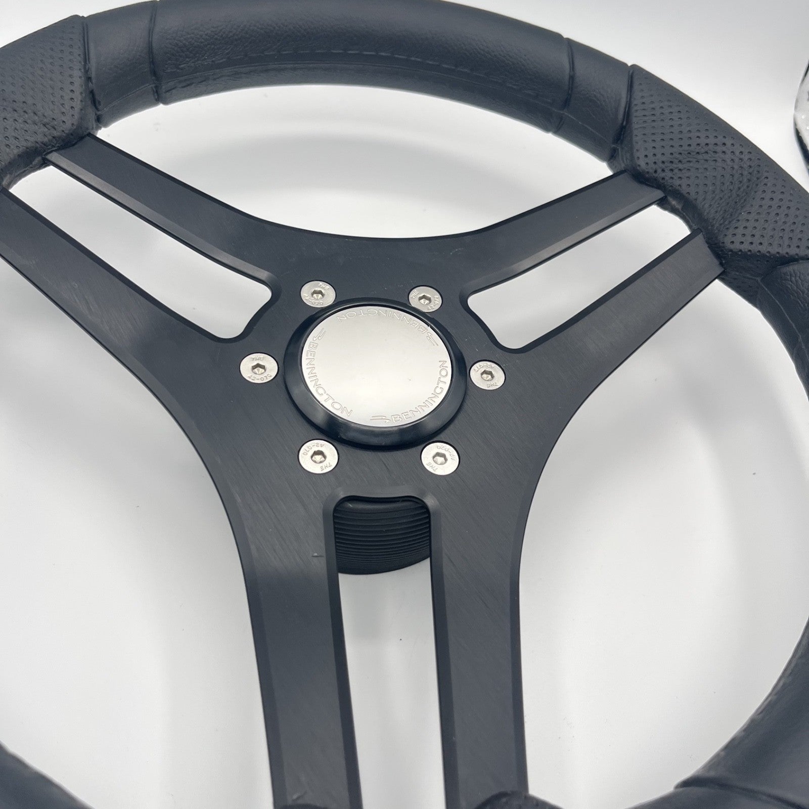 Molinara Marine Steering Wheel Black Brushed Alum Spokes | Bennington