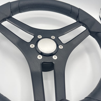 Molinara Marine Steering Wheel Black Brushed Alum Spokes | Bennington