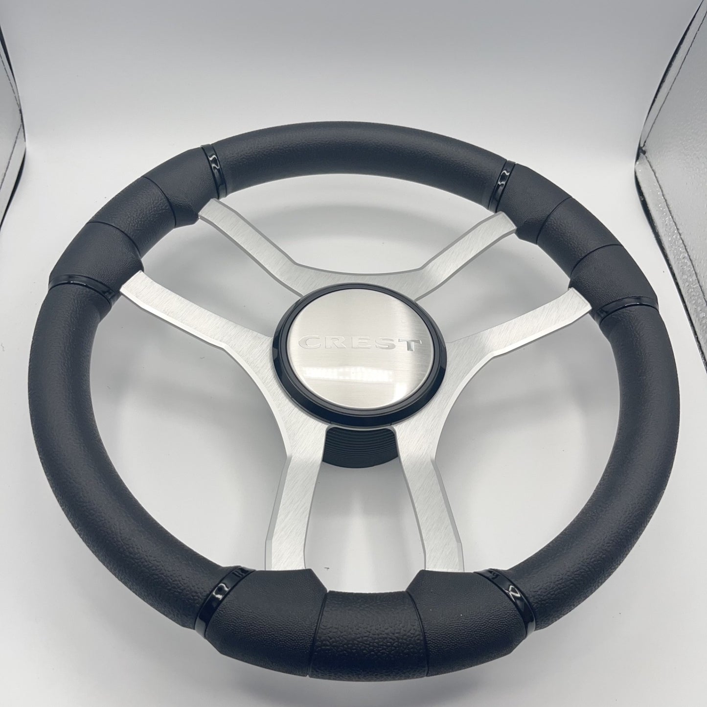 Malera Boat Steering Wheel Brushed Aluminum Spokes | Crest Boats