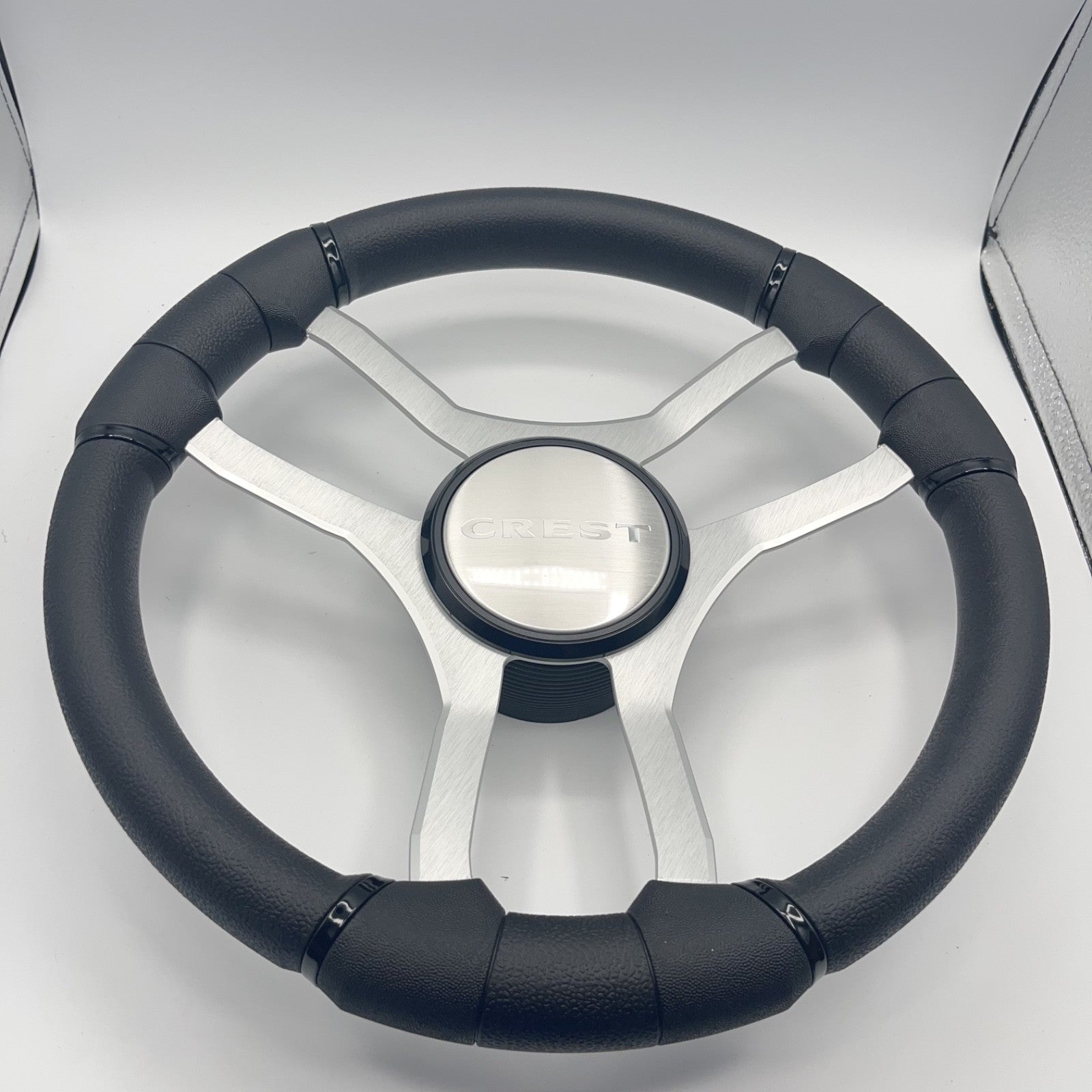 Malera Boat Steering Wheel Brushed Aluminum Spokes | Crest Boats