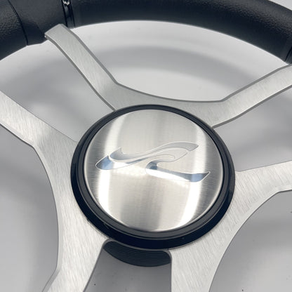 Malera Boat Steering Wheel Brushed Aluminum Spokes | SeaRay Boats