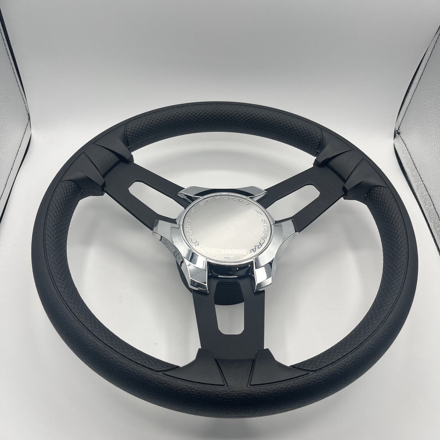 Gussi Italia Boat Model 15 Steering Wheel Black Brushed Alum Spokes | Starcraft