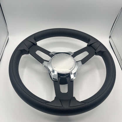 Gussi Italia Boat Model 15 Steering Wheel Black Brushed Alum Spokes | Starcraft
