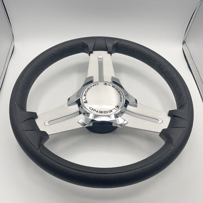 Model 15 Marine Steering Wheel Brushed Aluminum Spokes | Legend Boats