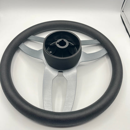 Cabrio Boat Steering Wheel Gray Brushed Alum Spoke | Lowe Boat
