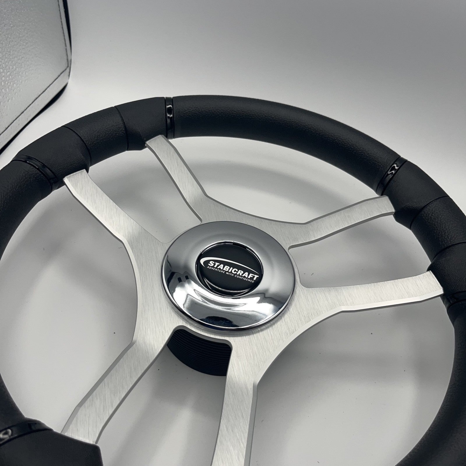 Malera Boat Steering Wheel Brushed Aluminum Spokes | Stabicraft
