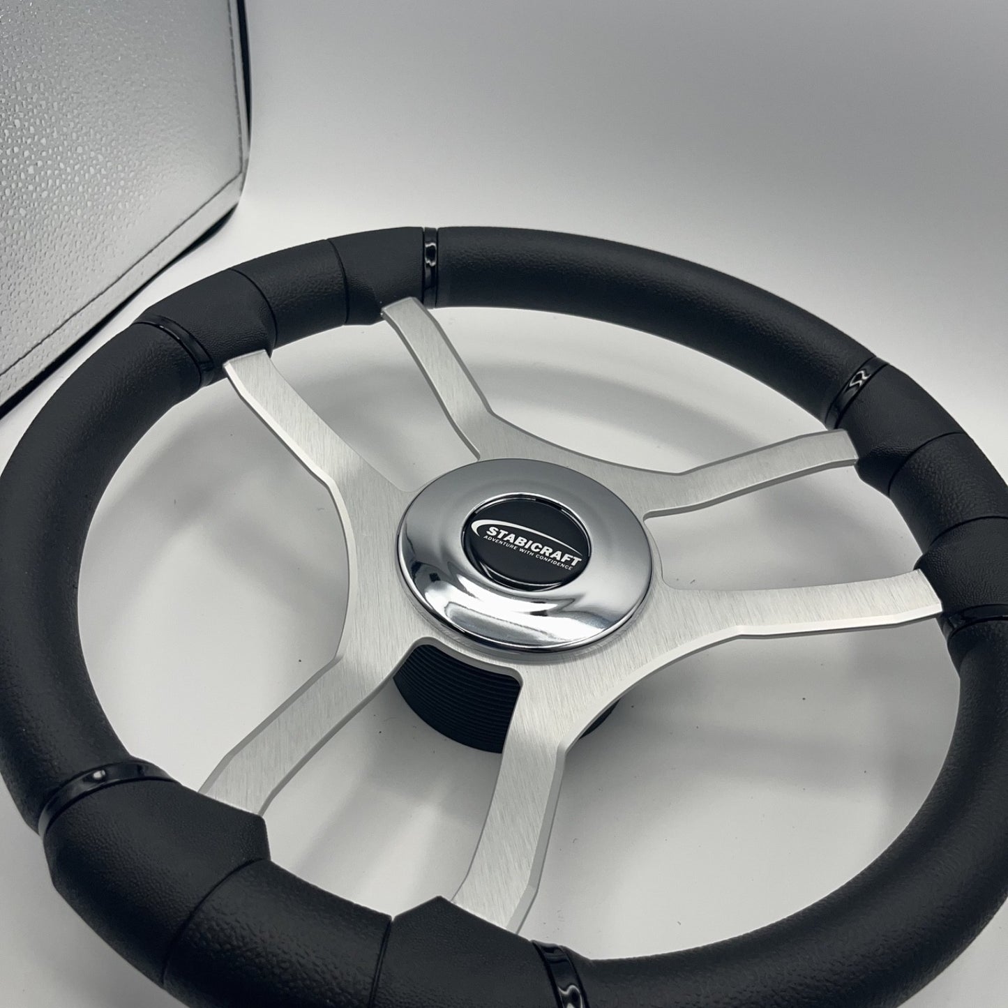 Malera Boat Steering Wheel Brushed Aluminum Spokes | Stabicraft
