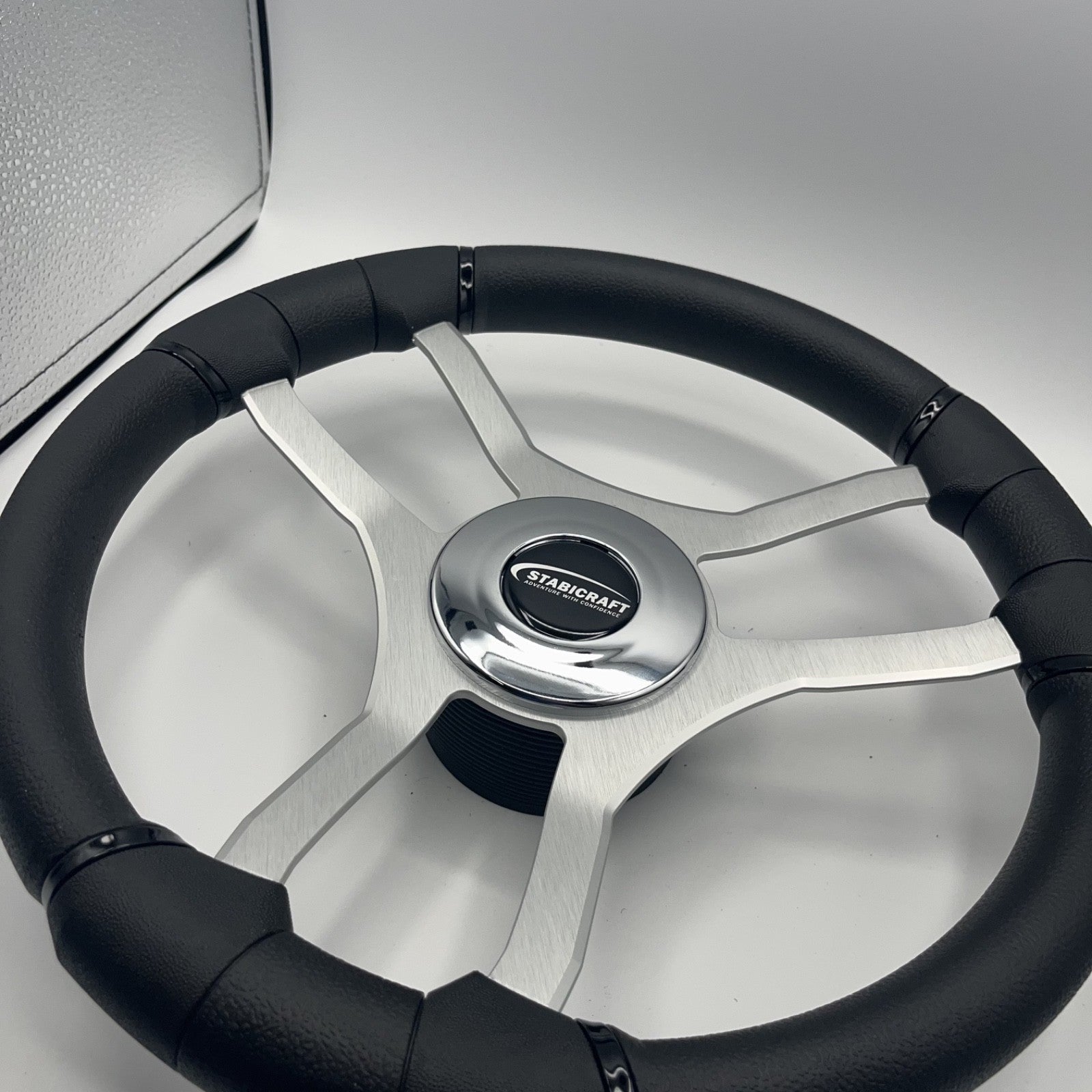 Malera Boat Steering Wheel Brushed Aluminum Spokes | Stabicraft