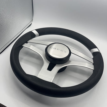 Badia Boat Steering Wheel Brushed Aluminum Spokes | Crest Boats