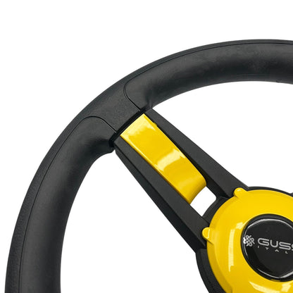 Giazza Golf Cart Steering E-Z-GO HUB Soft Touch Rim ABS Spokes - Yellow Inserts