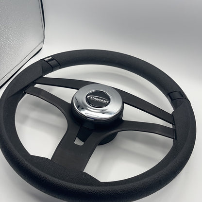 Badia Boat Steering Wheel Brushed Black Aluminum Spokes | Stabicraft