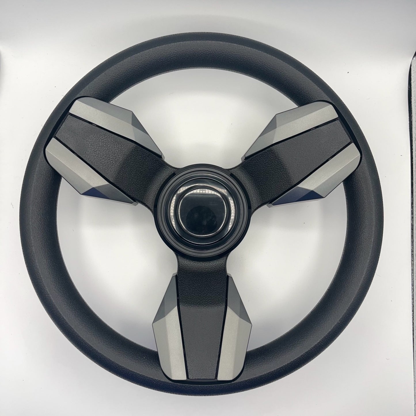 Collina Boat Steering Wheel Dark Gray Inserts - LG Black - Keyed ONLY