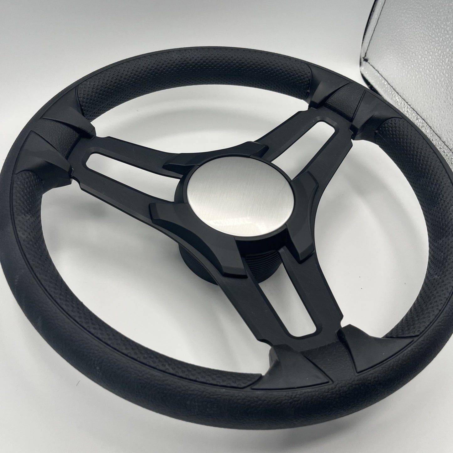 Gussi Italia Marine Steering Wheel Black Brush Metal Spokes | Plain
