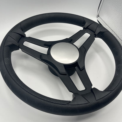 Gussi Italia Marine Steering Wheel Black Brush Metal Spokes | Plain