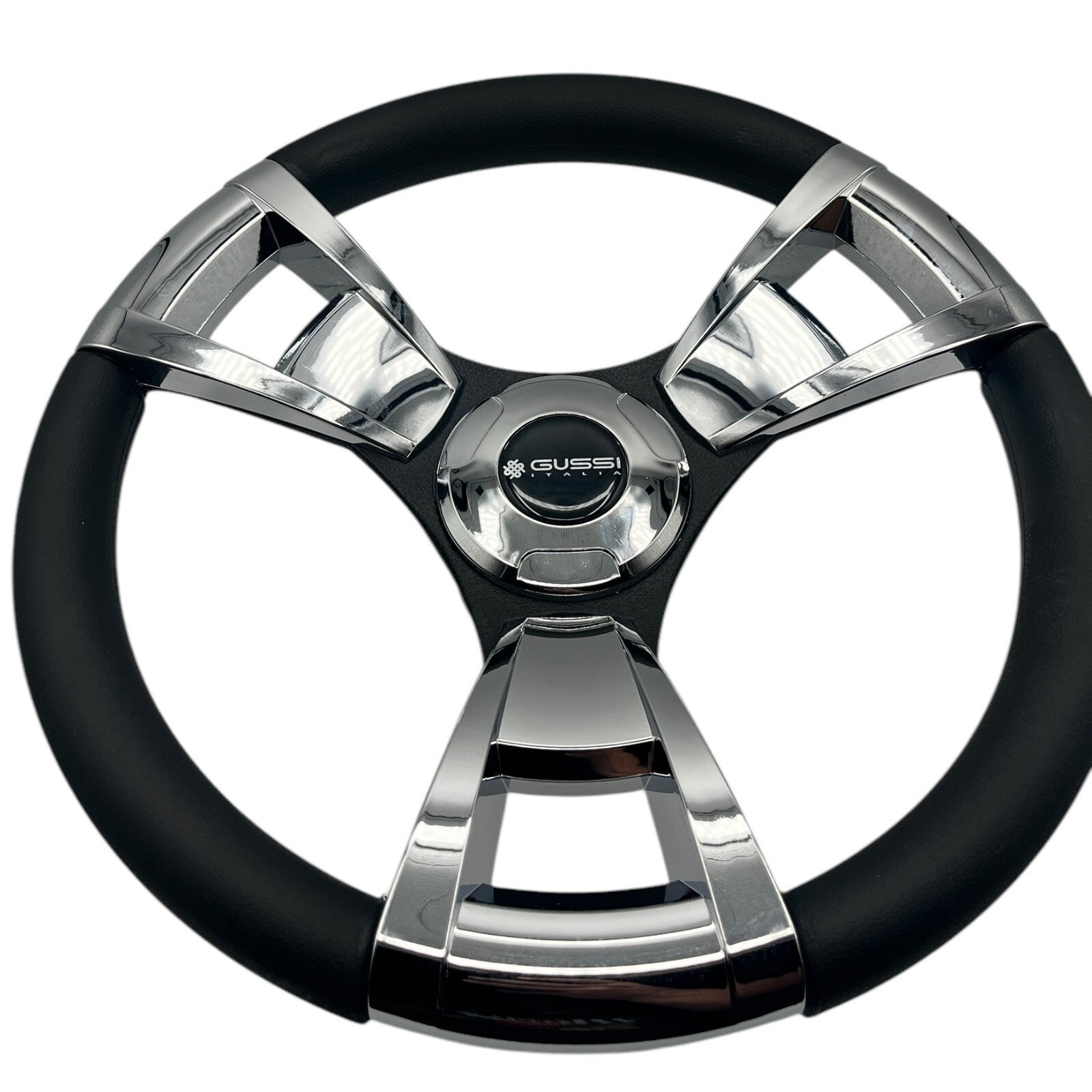 Model M13C Black & Chrome Steering Wheel fits all CLUB CAR DS Golf Carts