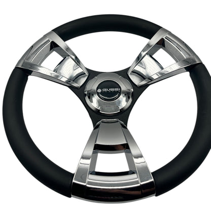 Model M13C Black & Chrome Steering Wheel fits all CLUB CAR DS Golf Carts