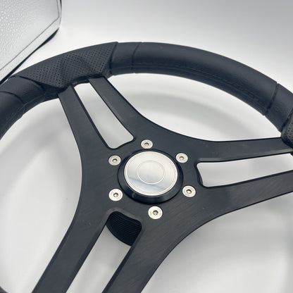 Molinara Marine Steering Wheel Black Brushed Alum Spokes | Target Style