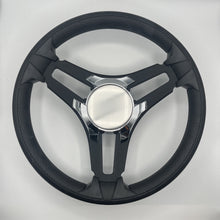 Gussi Italia Marine Steering Wheel Black Brush Metal Spokes | Chrome Plain