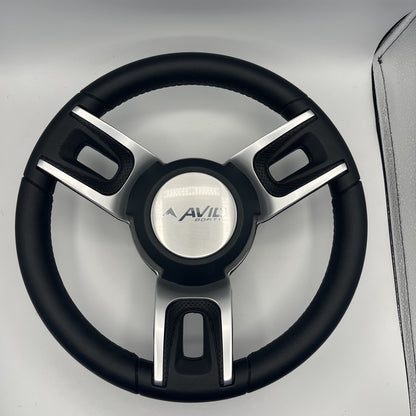 Gussi Italia Black Model 702 Steering Wheel | Avid Boats