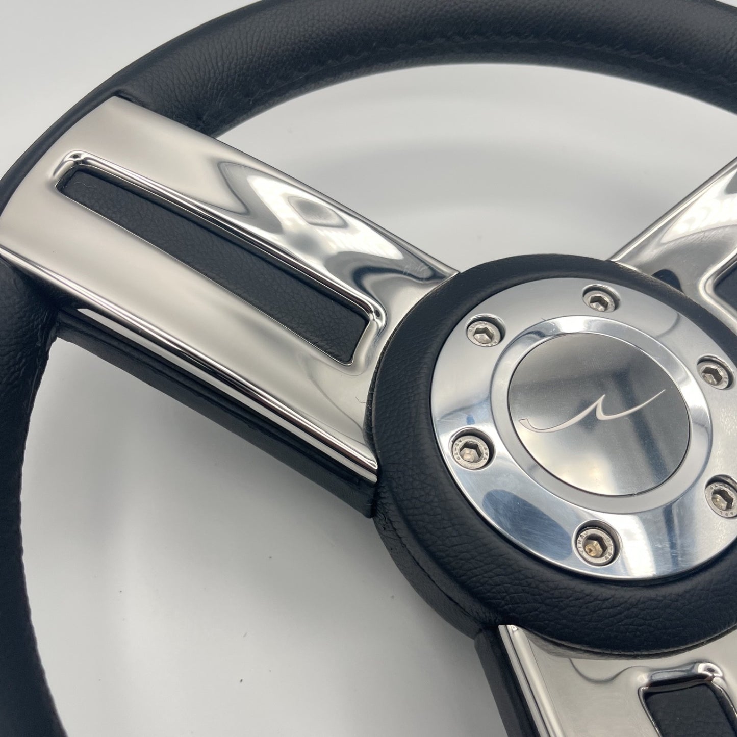 Gussi Italia Marine Steering Wheel Stainless Spoke Soft Touch Rim | Blue Wave