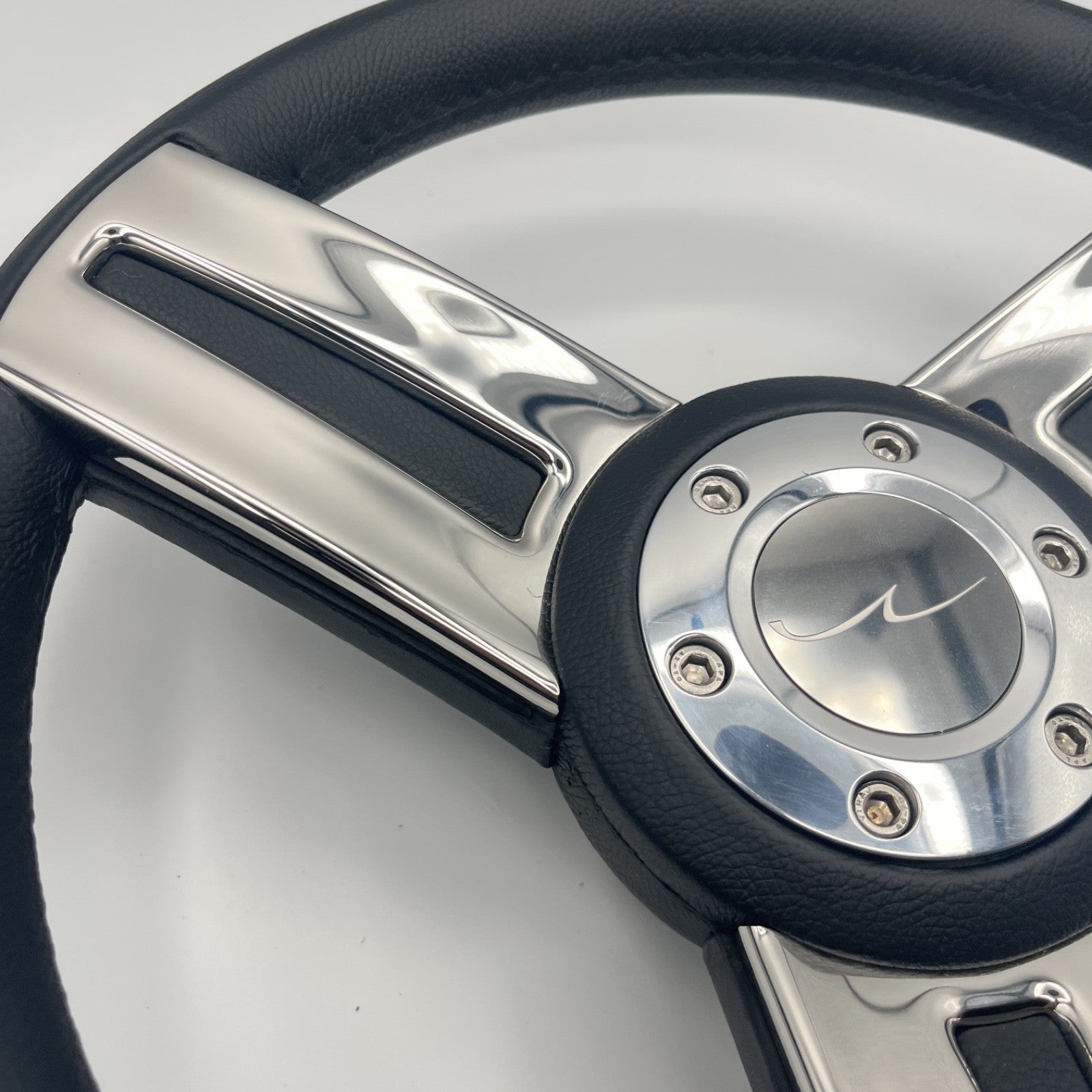 Gussi Italia Marine Steering Wheel Stainless Spoke Soft Touch Rim | Blue Wave