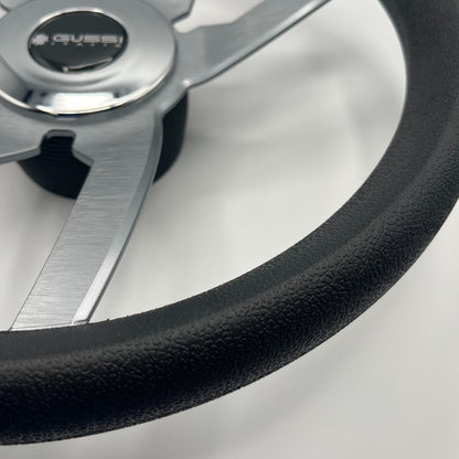 Cabrio Boat Steering Wheel Gray Brushed Alum Spoke | Gussi Italia
