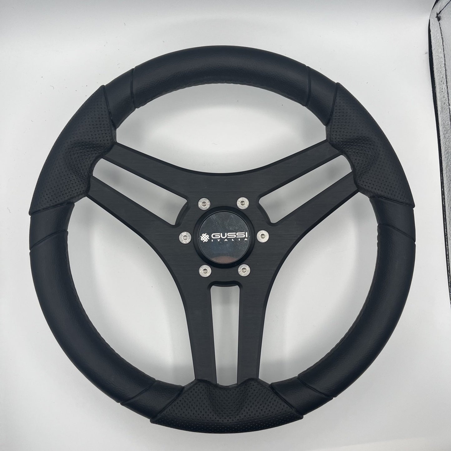 Molinara Marine Steering Wheel Black Brushed Alum Spokes | Gussi Italia