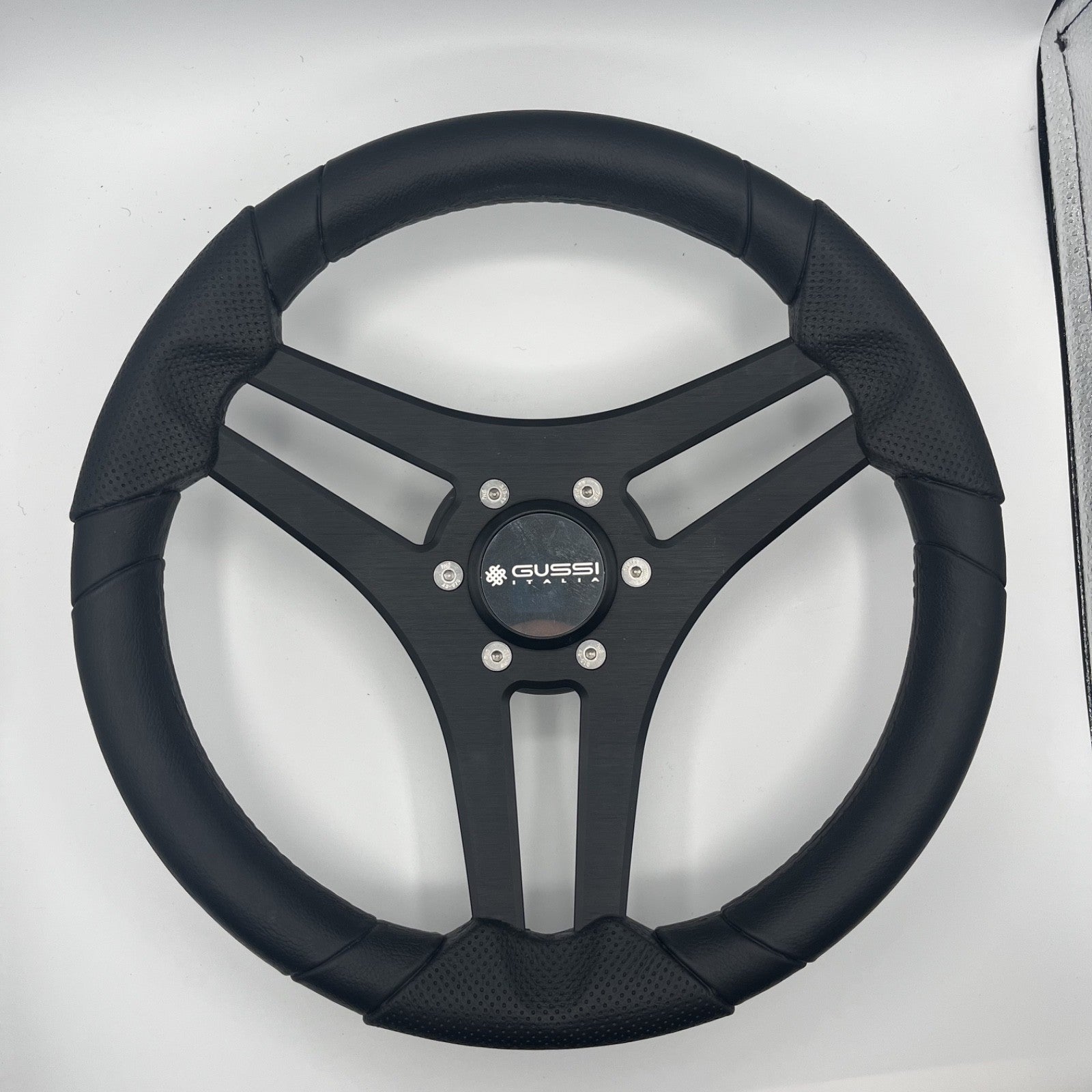 Molinara Marine Steering Wheel Black Brushed Alum Spokes | Gussi Italia