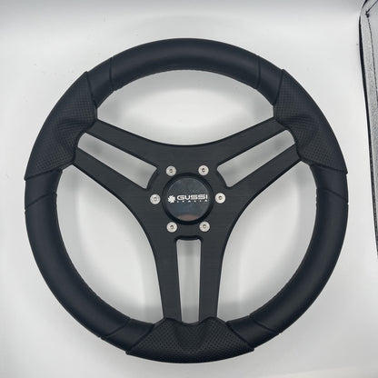 Molinara Marine Steering Wheel Black Brushed Alum Spokes | Gussi Italia