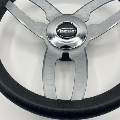Cabrio Boat Steering Wheel Gray Brushed Alum Spoke | StabiCraft