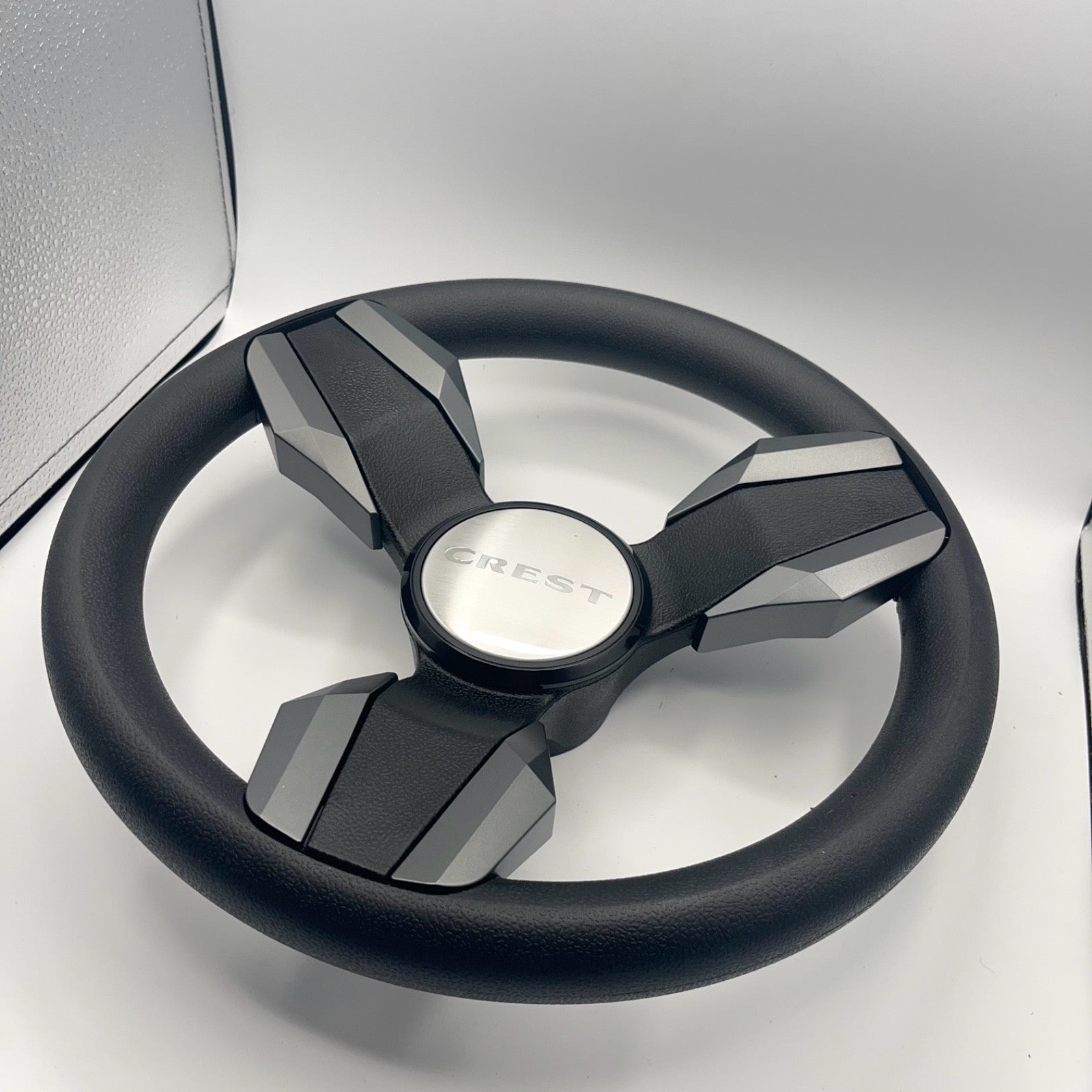 Collina Boat Steering Wheel Dark Gray Inserts - Crest - Keyed ONLY