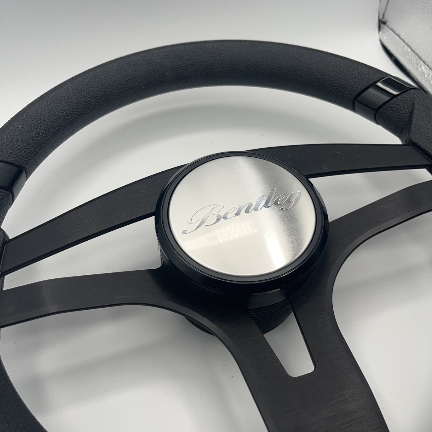 Badia Boat Steering Wheel Brushed Black Aluminum Spokes | Bentley