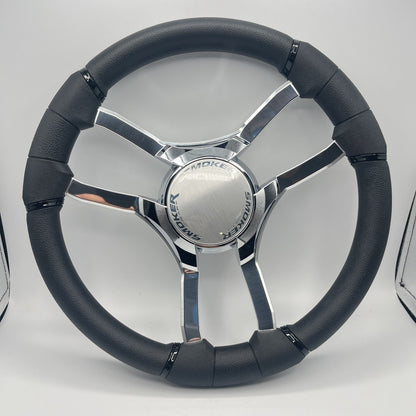Malera Boat Steering Wheel Chrome Spokes | Smoker
