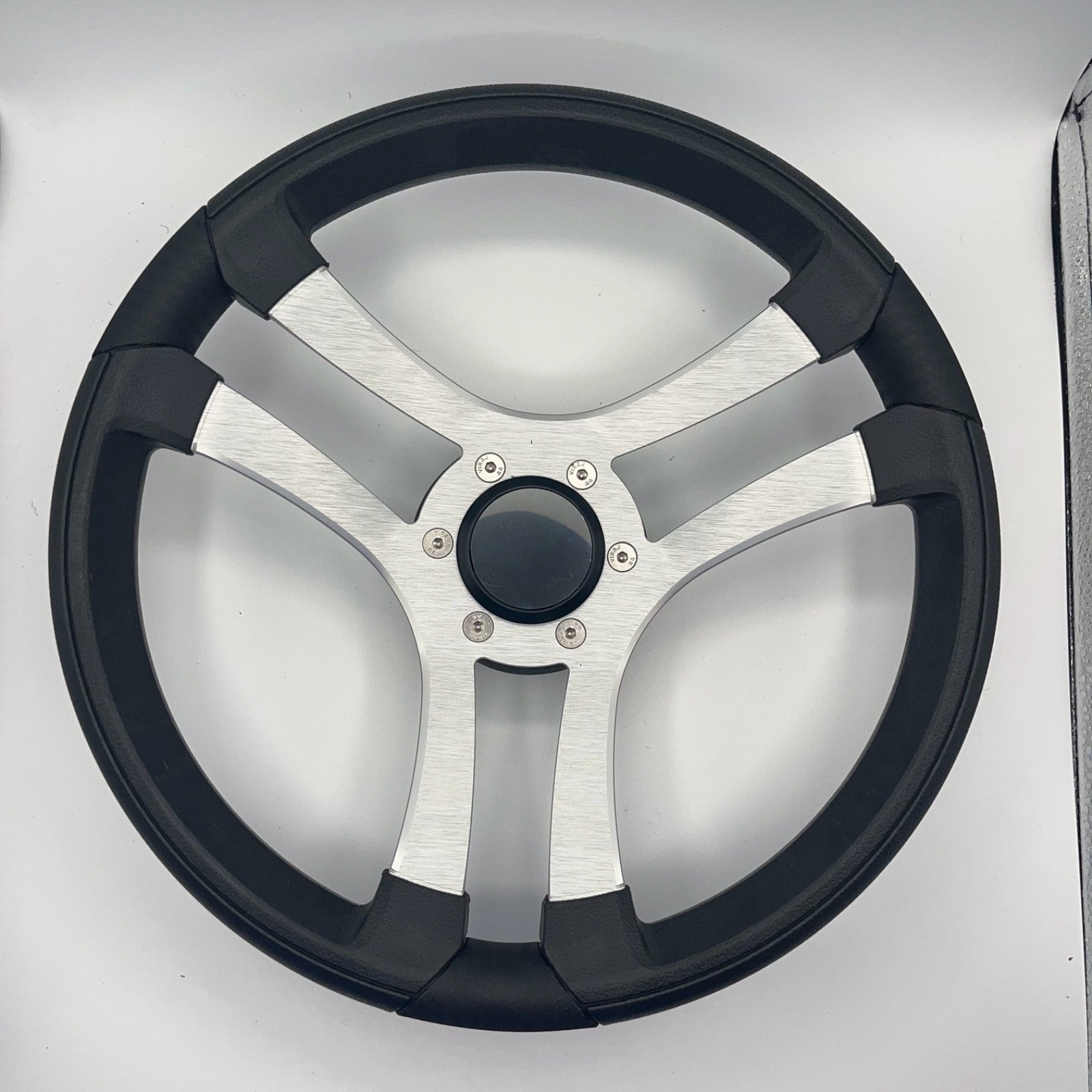 Benaco Boat Steering Wheel Brushed Aluminum Spokes | Blank Snap-in